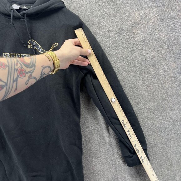 Puma Hoodie Dress Womens Small Black Camo Logo Fleece Sweatshirt Tunic - Picture 5 of 10